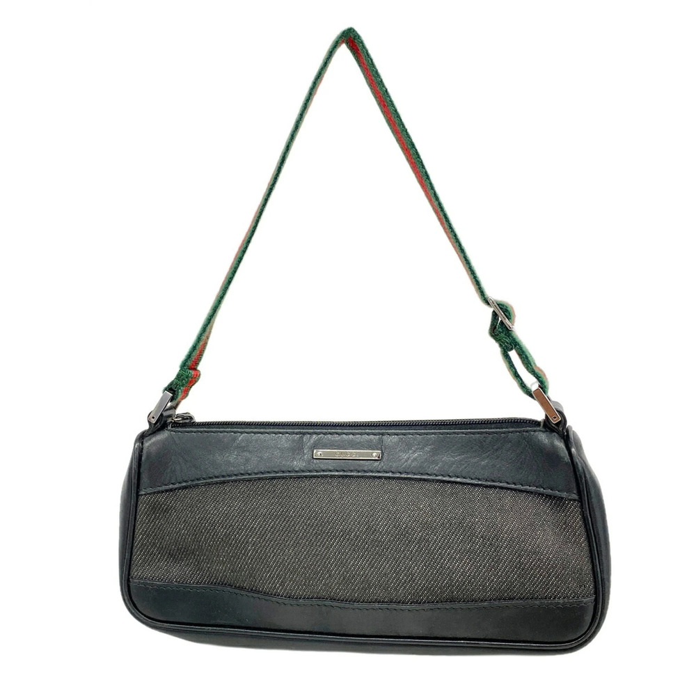 Gucci Sherry Line Handbag 92820 Denim Black Women's OP018382
